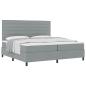 Preview: Boxspringbett mit Matratze Hellgrau 200x200 cm Stoff
