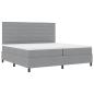 Preview: Boxspringbett mit Matratze Hellgrau 200x200 cm Stoff