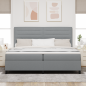 Preview: Boxspringbett mit Matratze Hellgrau 200x200 cm Stoff