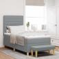 Preview: ARDEBO.de - Boxspringbett mit Matratze & Bank Hellgrau 90x200 cm Stoff