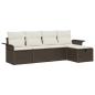 Preview: 5 Teile Garten Sofa Set mit Kissen Braun Poly Rattan