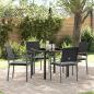 Preview: ARDEBO.de - Set aus 3 Schwarz PE-Rattan, pulverbeschichteter Stahl Standard