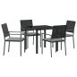 Preview: Set aus 3 Schwarz PE-Rattan, pulverbeschichteter Stahl Standard