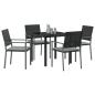 Preview: Set aus 3 Schwarz PE-Rattan, pulverbeschichteter Stahl Standard