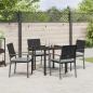 Preview: Set aus 3 Schwarz PE-Rattan, pulverbeschichteter Stahl Standard