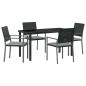 Preview: Set aus 3 Schwarz PE-Rattan 54x62.5x89 cm Langlebig