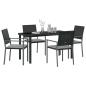 Preview: Set aus 3 Schwarz PE-Rattan 54x62.5x89 cm Langlebig