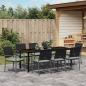 Preview: Garten Essgruppe 9 pcs Schwarz und Hellgrau PE-Rattan