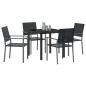 Preview: Set aus 2 Schwarz PE-Rattan 54x62.5x89 cm Langlebig
