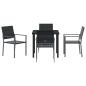 Preview: Set aus 2 Schwarz PE-Rattan 54x62.5x89 cm Langlebig