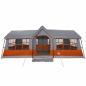 Preview: Campingzelt mit Fenstern Grau und Orange 12-Personen Wasserdicht