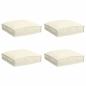 Preview: Pallet-Kissen für Sitz 4 Stück Creme 40x40x8 cm Oxford-Stoff
