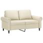 Preview: 2-Sitzer-Sofa mit Zierkissen Creme 120 cm Kunstleder