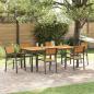 Preview: ARDEBO.de - Outdoor Esszimmerstühle Set aus 6 Schwarz Metall und Holz