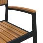 Preview: Outdoor Esszimmerstühle Set aus 6 Schwarz Metall und Holz
