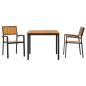 Preview: 3-teiliges Garten-Ess Set Schwarz und Holz Metall und Holz