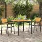 Preview: 3-teiliges Garten-Ess Set Schwarz und Holz Metall und Holz