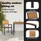 Preview: 3-teiliges Garten-Ess Set Schwarz und Holz Metall und Holz