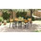 Preview: Garten Esszimmer Set 5-teilig Schwarz und Braun Metall und Holz