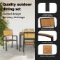 Preview: Garten Esszimmer Set 5-teilig Schwarz und Braun Metall und Holz