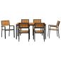 Preview: Garten Esszimmer Set 7-teilig Schwarz Aluminium Langlebig