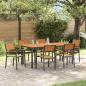 Preview: Garten Essgruppe 7-teilig Schwarz, Naturholz Metall, Holz