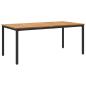 Preview: Garten Essgruppe 7-teilig Schwarz, Naturholz Metall, Holz