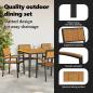 Preview: Garten Essgruppe 7-teilig Schwarz, Naturholz Metall, Holz