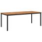 Preview: Garten Essgruppe 7-teilig Schwarz und Braun Metall und Holz