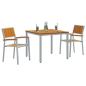 Preview: Garten Essgruppe Set aus 3 Grau, Holztöne Metall, Holz Langlebig