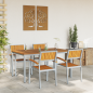 Preview: Garten Essgruppe Set aus 5 Grau, Naturholz Metall Robust