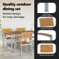 Preview: Garten Essgruppe Set aus 5 Grau, Naturholz Metall Robust