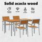 Preview: Garten Essgruppe Set aus 5 Grau, Naturholz Metall Robust