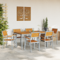 Preview: Garten Essgruppe 7-teilig Grau Metall Stabil und bereit