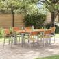 Preview: ARDEBO.de - Garten Essgruppe 7-teilig Grau Metall Langlebig Gartenmöbel Set