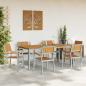 Preview: Garten Essgruppe 7-teilig Grau Metall Langlebig Gartenmöbel Set