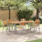 Preview: ARDEBO.de - Garten Essgruppe 7-teilig Grau und Naturholz Metall und Holz