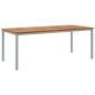 Preview: Garten Essgruppe 7-teilig Grau und Naturholz Metall und Holz