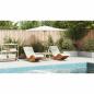 Preview: Sonnenliege Set von 2 Creme, Naturholz Massivholz Akazie, Polyester