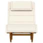 Preview: Sonnenliege Set von 2 Creme, Naturholz Massivholz Akazie, Polyester