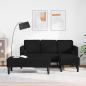 Preview: ARDEBO.de - 2-teiliges Sofa Set mit Kissen aus schwarzem Stoff