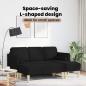 Preview: Sofa Set mit Kissen 2 pcs Schwarz Polyester