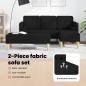 Preview: Sofa Set mit Kissen 2 pcs Schwarz Polyester