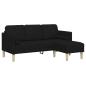 Preview: Sofa Set mit Kissen 2 pcs Schwarz Polyester