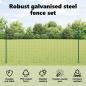 Preview: Euro-Zaun mit Pfosten 25 x 1,2 m PVC-beschichteter Stahl Grün