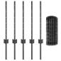 Preview: Euro Zaun Set Set von 2 Grau Pulverbeschichteter Stahl 10 x 0.6 m