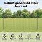 Preview: Euro-Zaun mit Pfosten 10 x 1 m PVC-beschichteter Stahl Grau