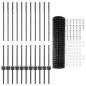Preview: Gartenzaunset 2er Set Grau Pulverbeschichteter Stahl 25 x 1 m