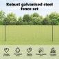 Preview: Gartenzaunset Set aus 2 Grau Pulverbeschichteter Stahl 10 x 1 m