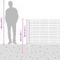 Preview: Gartenzaunset Set aus 2 Grau Pulverbeschichteter Stahl 10 x 1 m